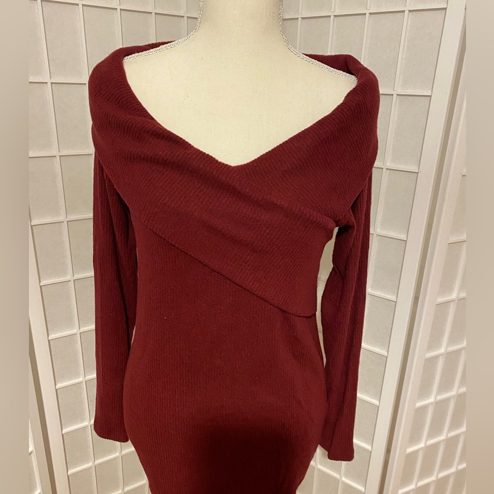Crimson Off Shoulder Maternity (non-maternity) Top